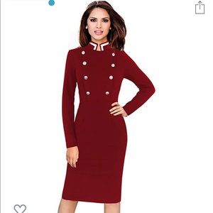 Elegant Vintage Buttons Body con Sheath Dress
